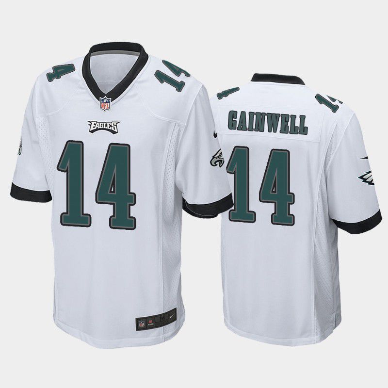 Men Philadelphia Eagles 14 Kenneth Gainwell Nike White Game NFL Jersey